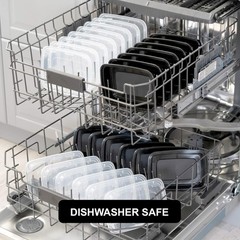Freshware Meal Prep Containers 1 Compartment Food Storage 16OZ-150PK, Black