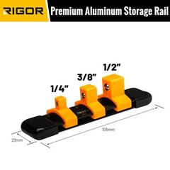 Rigor 11601 3Pc Universal Joint Socket Adapter Set 1/4 3/8 1/2 Chrome