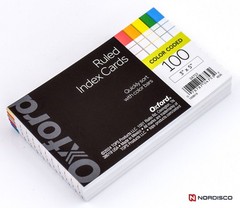 Oxford 04753 Color Coded 3 x 5″ Index Cards, Ruled, 2 Packs of 100