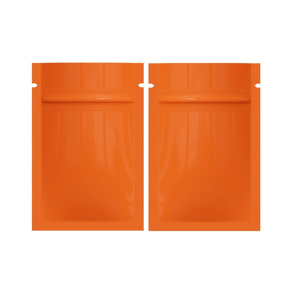 100/200/500 Glossy Orange Mylar Foil Smell Proof Resealable Zip Seal Lock Bags
