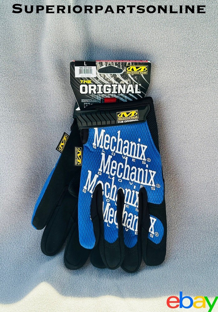 *NEW* Mechanix Wear MG-03-010 LARGE Original BLUE Mechanics Work Gloves