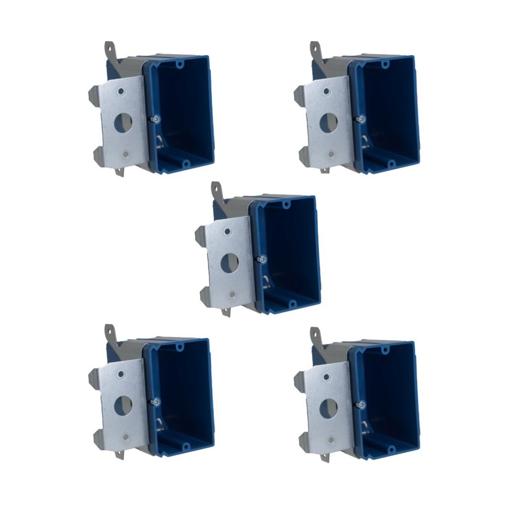 5 Pack 1-Gang Outlet/Switch Box with Adjustable Bracket New Work ETL 21 Cu In