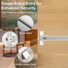 25.5″ Stainless Steel Panic Exit Device – Push Bar Door Lock for Single/Double D