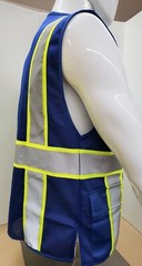 FX Two Tone HI-VIS Blue Safety Vest with 4 Front Pocket Small to 5XL