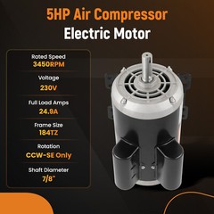 5HP Air Compressor Electric Motor 3450RPM 184TZ 7/8“ Shaft 23378805 54421193