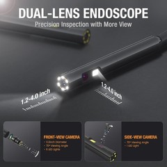 Teslong 5mm Dual Lens Endoscope Camera HD 1080P Borescope Inspection Camera 5FT