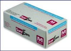 SureCare Latex Exam Gloves Powder Free 6 Mil White Textured Disposable 500/Case