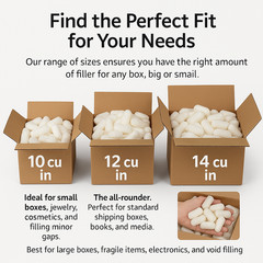 10/12/14″ Biodegradable Eco-Friendly Packing Peanuts, Sustainable Shipping Fill