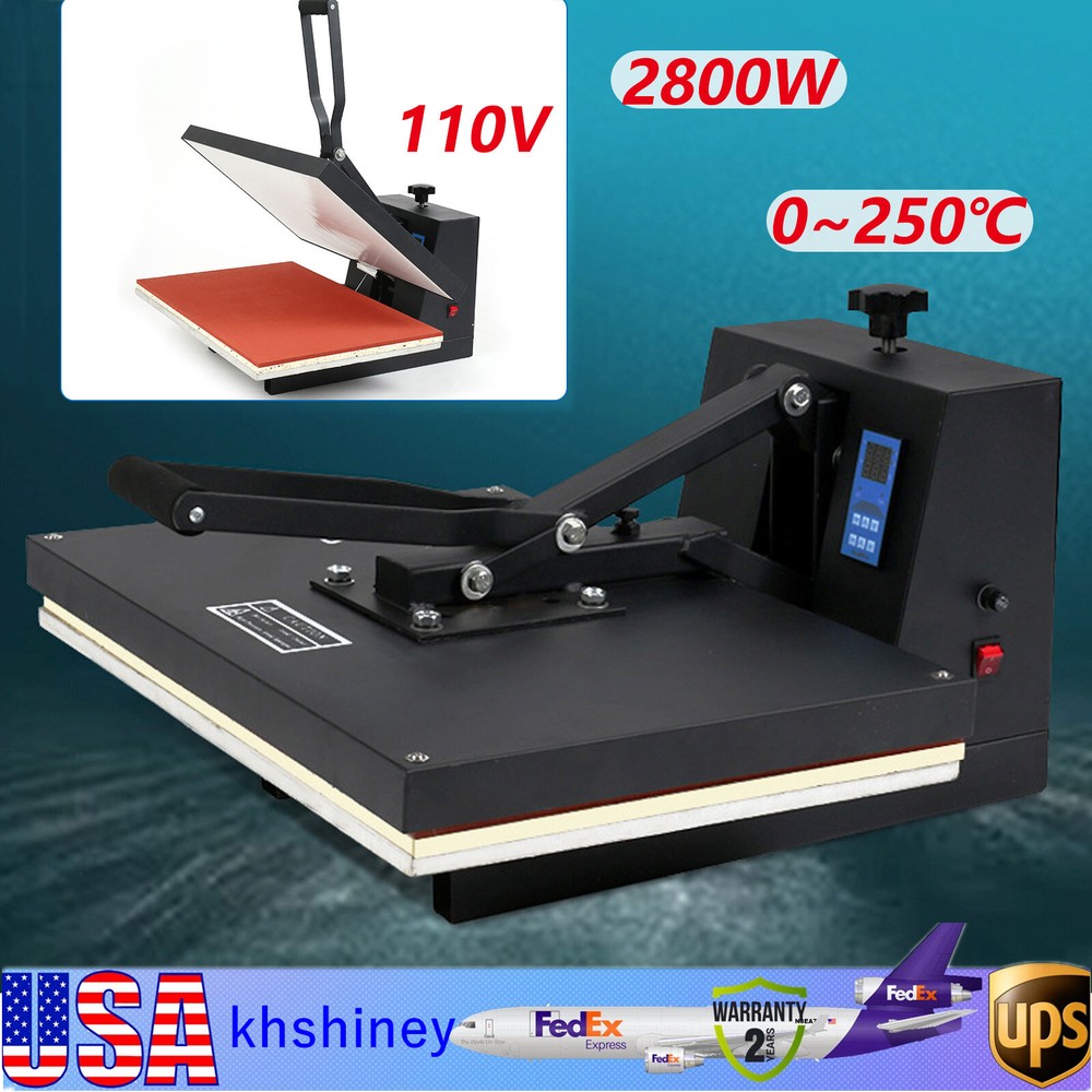 16×24 Inches Heat Press Machine 1800w Clamshell Sublimation Printer For T-shirt