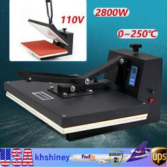 16×24 Inches Heat Press Machine 1800w Clamshell Sublimation Printer For T-shirt
