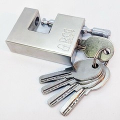 Heavy Duty 70mm Padlock/Chain Rectangular Lock *KEYED SAME/DIFF* U-Shaped 74mm