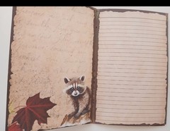 Junk Journal Booklet “WOODLAND CREATURES” HANDMADE Forest Life Lg 5.5″x8.5″ 40p