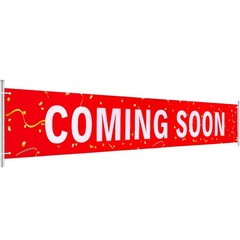 Large Coming Soon Sign Banner Outdoor Indoor 1.6 x 9.8 feet, multi-colored