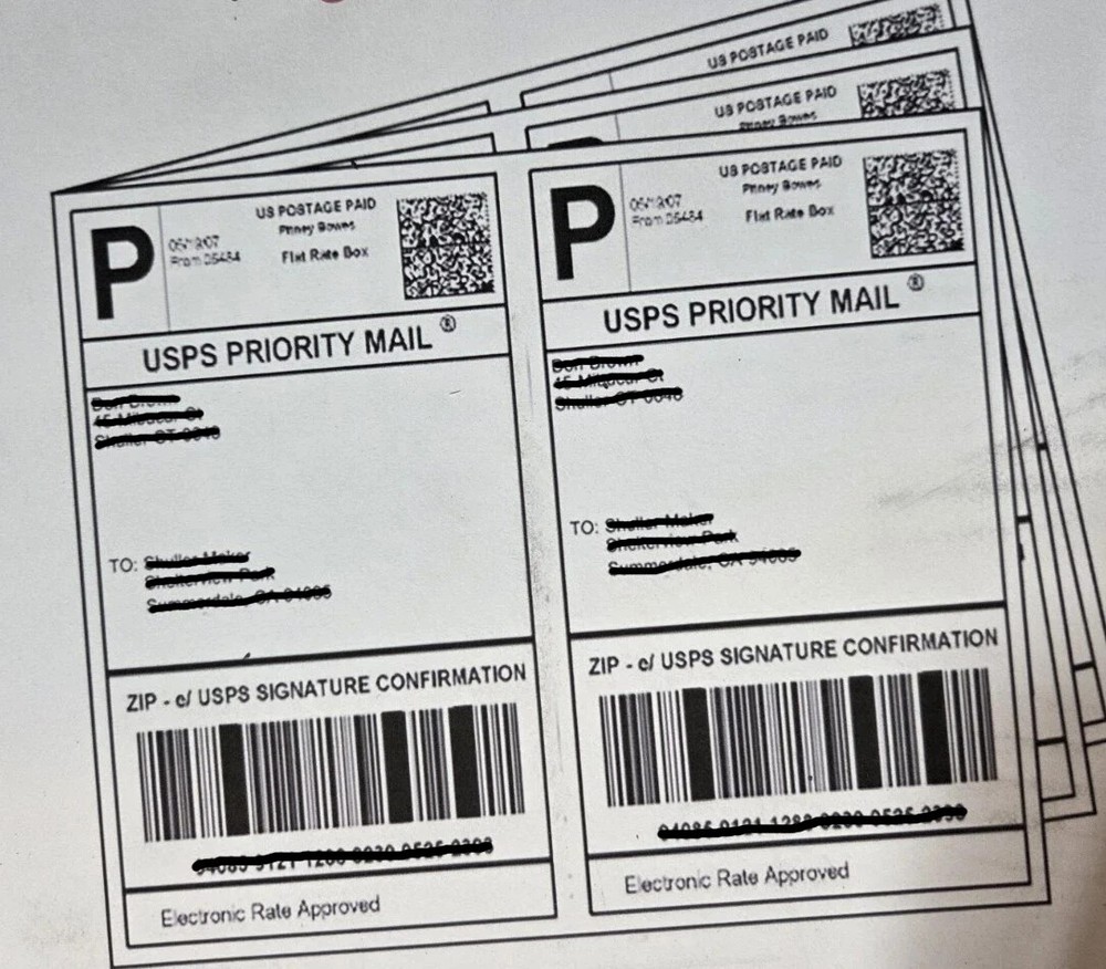 500 Shipping Labels Self Adhesive HALF SHEET 8.5 x 5.5 Blank 2 Labels Per Sheet