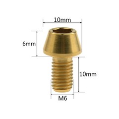 Titanium Screw Taper Head Ti Hex Bolt Bike Fasteners M5x9mm / M6x10mm