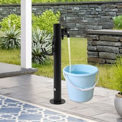 2-Outlets Outdoor Water Column Faucet Floor Mount Column Faucet Garden Faucet