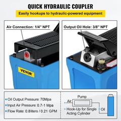 VEVOR Air Powered Hydraulic Pump 10,000 PSI Pack Release pressure Auto Repair