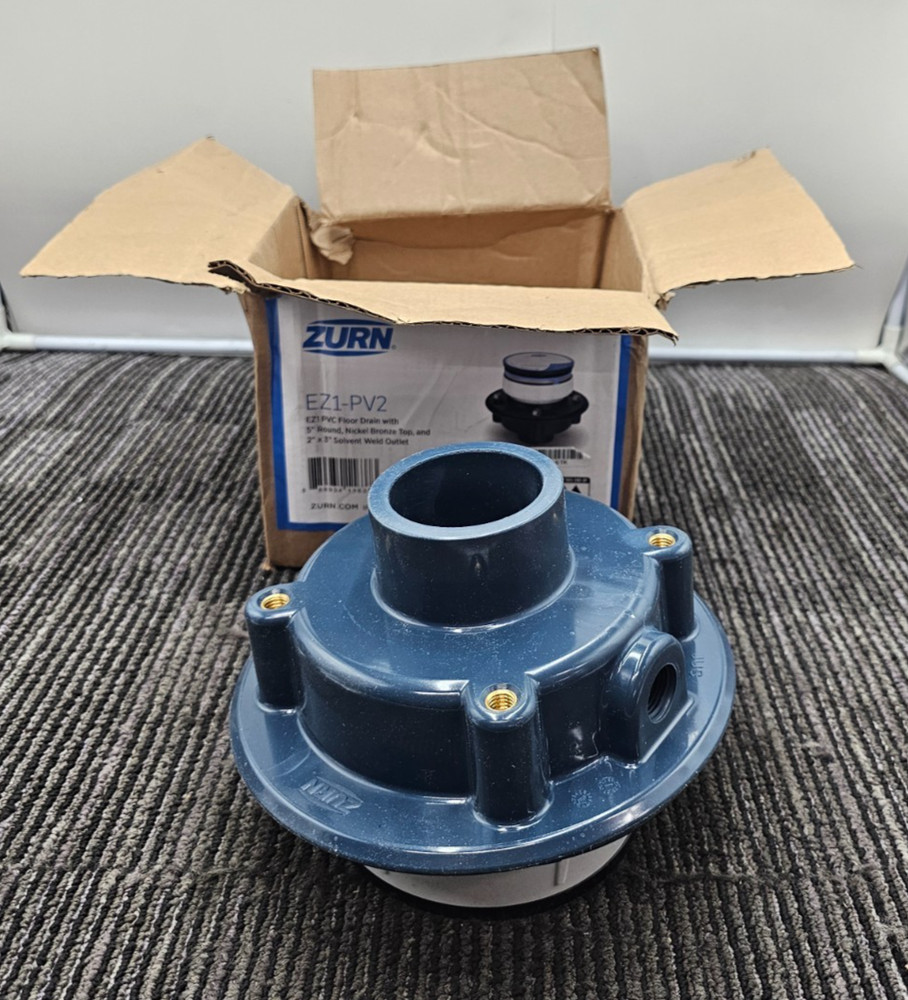 ZURN EZ1-PV2: EZ1 PVC Floor Drain W/ 5″ Round, Nickel Bronze Top 2″ x 3″ Outlet