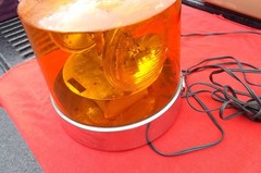GROTE 8″ Amber Beacon Twin Light Rotating Lamp #7622 Tested Working CAR PLUG IN