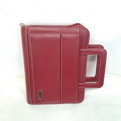 FRANKLIN COVEY Red 7 Ring Planner Binder With Handles Full Zip Read