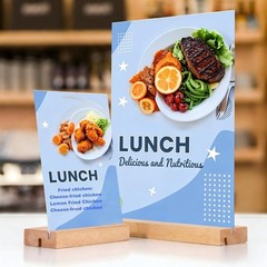 8.5×11 Acrylic Wood Display Stand 3 Pack T/L Vertical Slant Back Wedding Rest…
