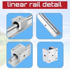 2PCS SBR16 Linear Guide Rail Slide Rail 300-2000mm 4 PCS SBR16UU Bearing Block