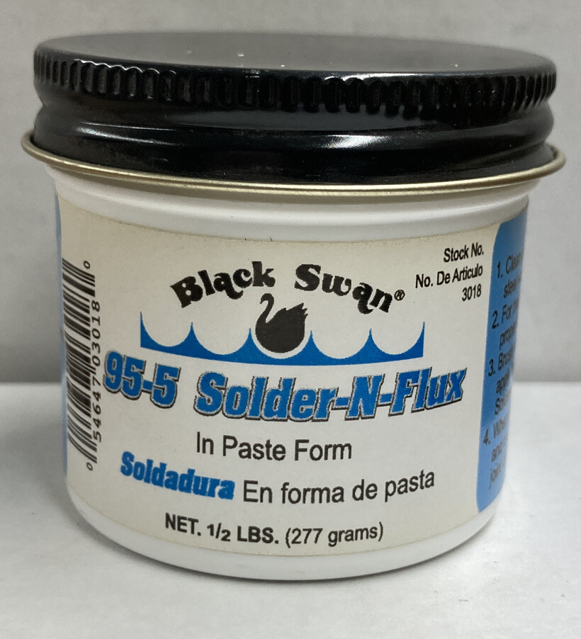 Black Swan 95/5 Solder-N-Flux Paste 3018 1/2lbs .277 Grams