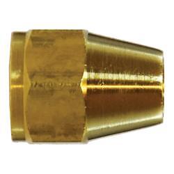 10013 Hex Short Rod Nut, 1/8 in SAE 45 deg Flare, Brass, 6 Pack