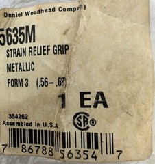 LOT (2) DANIEL WOODHEAD 5635M STRAIN RELIEF CORD GRIP FORM 2 RANGE .56-.68
