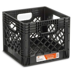 Juggernaut Storage 2-Pack Stackable Heavy Duty Milk Crates with Handles, 16 Q…