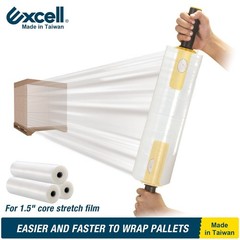 Excell Mini Stretch Wrap Dispenser 1.5″ Core w/ Brake, Handheld for Packaging