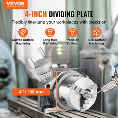 VEVOR Rotary Table for Milling Machines 4” Horizontal Vertical with 3-Jaw Chuck