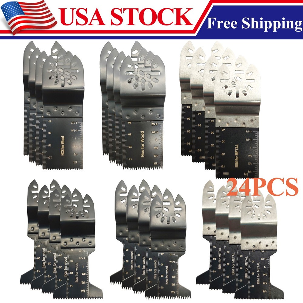 24PCS Dewalt Multi Tool Oscillating Saw Blades For Fein Multimaster Makita Bosch
