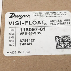 New Dwyer VFB-66-SSV Visi-Float Air Flowmeter 100psi 1/8″ FNPT 116097-01