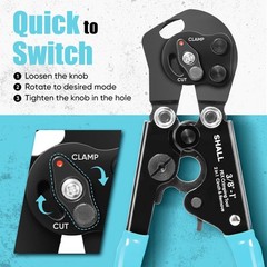 SHALL 2-IN-1 Pex Crimping Clamp Cinch & Remove Tool with Pipe Hose Cutter,…