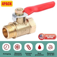 6PCS 1/4″ Male Female NPT Brass Ball Valve Water Air Tank Drain Shut Off USA