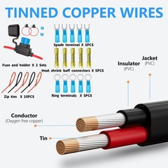 18 Gauge Wire 2 Core Conductor Duplex Marine Grade Dual Twin 18AWG Electrical Ca