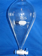 Pyrex 500ml Separatory Funnel #27 Stopper Neck, #6404