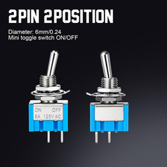 12 PCS Mini Toggle Switch, 2 Pin 2 Position Micro Rocker Switches, SPST