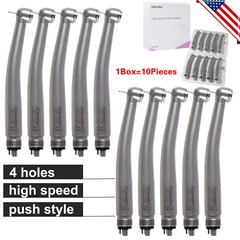 10 ASkeadnt NSK Style Dental High Speed Handpiece Push Button Standard 4 Hole M4