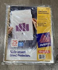 Avery 76001 Diamond Clear Side Insert Sheet Protectors, Acid-Free, 25 Protectors
