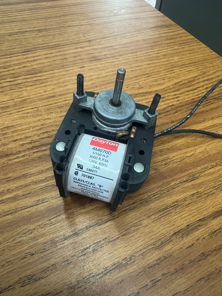 Dayton 4M070D 120V 1/150 HP 3000 RPM AC Shaded Pole Gear Motor Impedance Protect