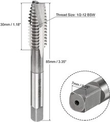 HSS 1/2″-12 BSW HSS British 55° Thread CNC Machine Tap,For Threading Machine