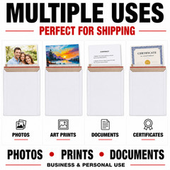 9×11.5 Rigid Photo Mailers Self Seal Stay Flat White Envelopes 450 GSM
