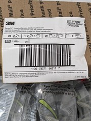3M Safety Glasses Anti-Fog & Scratch-Res., Clear, Frameless Box of 20 7100112435