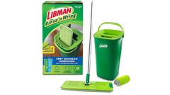 Libman Rinse N Wring Mop and Bucket Microfiber Floor Cleaning System 2 Pads