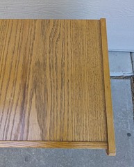 Vintage Industrial Mission Style Oak Wood Filing File Cabinet 2 Drawer Brass T52