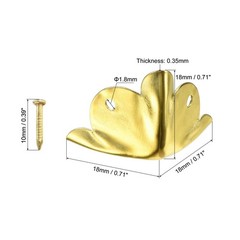 18x18x18mm Metal Box Corner Protectors Edge Guard Iron Gold Tone 48pcs
