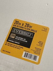 Everbilt 20″ x 20″ Aluminum Air Return Air for 1″ Filter Grille White E190RF