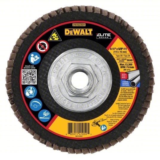 Dewalt DWA8280H 4-1/2″ X 5/8-11 40G T29 Ceramic Flap Disc LOT OF 10 Metal SS